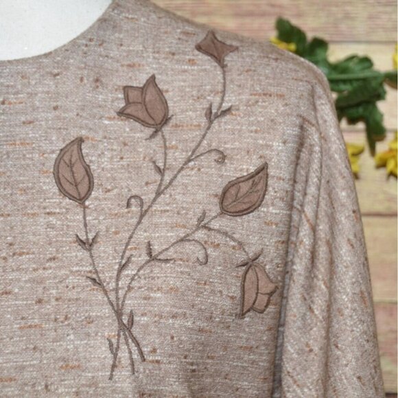 Vintage Herman Marcus Sheath Maxi Dress Size 16 3/4 Sleeve Embroidered Floral - Picture 3 of 9